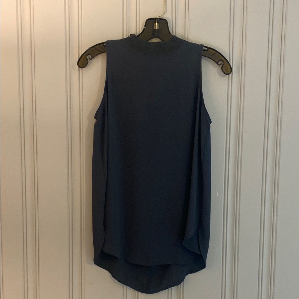 LOFT Green Mandarin Collar Tank Top
